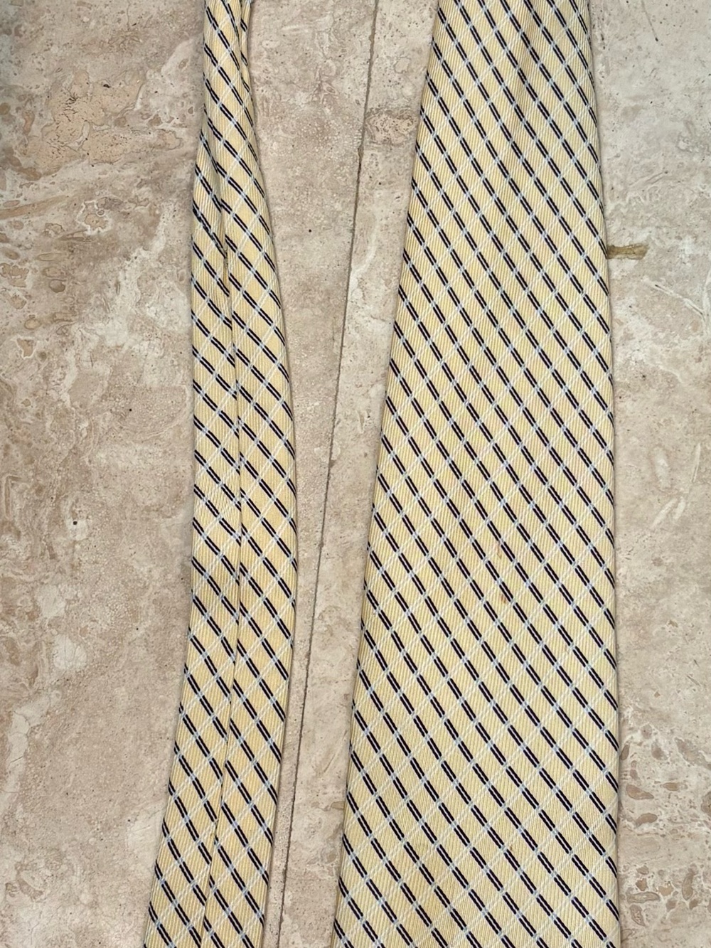 Nautica Cream Tie with Navy Diagonal Stripe